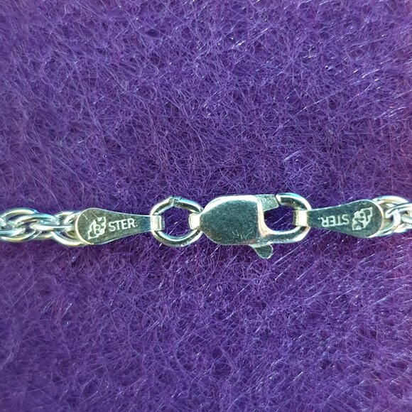 Vintage High Quality Sterling Silver Natural Multi-Gem Heart Pendant Necklace - Picture 10 of 13